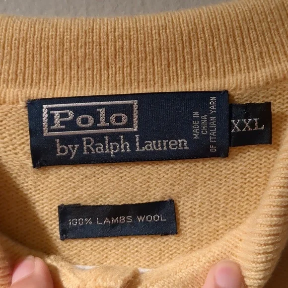 Vintage Polo Ralph Lauren Lambswool Sweater Polo XXL - Picture 5 of 6